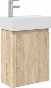 vidaXL Μονάδα μπάνιου με βρύση Sonoma Δρυς 45,5 x 22,5 x 84 εκ