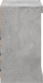 vidaXL Ντουλάπι με LED Γκρι Σκυροδέματος 60,5x37x67 εκ.