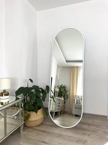 Stewehome Ολόσωμος Επιδαπέδιος Καθρέφτης Ελλειπτικός Λευκό Πλαίσιο 180x60 cm