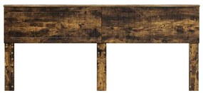 vidaXL Κεφαλάρι με κεφαλάρι Καπνιστό Δρύς 200 cm Επεξεργασμένο ξύλο