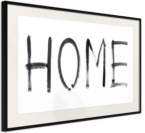 Αφίσα - Simply Home (Horizontal) - 30x20 - Μαύρο - Με πασπαρτού