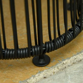 Outsunny Φωτιστικό Κήπου, Εξωτερική λάμπα, ηλιακής ενέργειας, 8 ώρες λειτουργίας, εμφάνιση Rattan, μαύρο, 21,5 x 21,5 x 61 cm