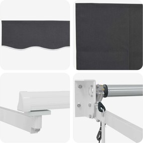 vidaXL Ηλεκτρικό Αναδιπλούμενο Σκίαστρο Ανθρακί 4 x 3 μ