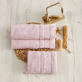 Πετσέτες Μπάνιου (Σετ 3τμχ) Sb Home Evelyn 460gsm Ροζ
