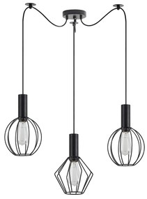 SE21-BL-4-BL3-GR12 ADEPT FLEX Black Pendant Black Metal Grid+