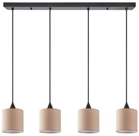 Φωτιστικό Οροφής - Ράγα Adept 77-9023 85x300cm 4xE27 60W Black-Brown Homelighting Metal, Fabric