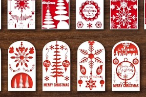 Σετ των 2 Intra απο ξύλο plywood 3mm-4mm πάχος Χριστουγεννιάτικη ευχετήρια κάρτα 777 Δίασταση 15x15 cm INTRAFABR-50228861