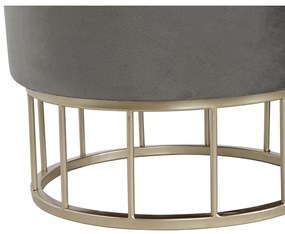 Υποπόδια DKD Home Decor Χρυσό Σκούρο γκρίζο πολυεστέρας Μέταλλο 38 x 38 x 41 cm