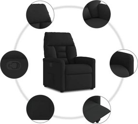 vidaXL Πολυθρόνα Ανακλινόμενη Μαύρη Υφασμάτινη