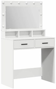 vidaXL Κομοδίνο με συρτάρι Λευκό 79 x 41 x 135 εκ Επεξεργασμένο ξύλο