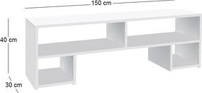 Έπιπλο τηλεόρασης Dabi Megapap χρώμα λευκό 150x30x40εκ.