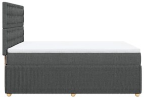 vidaXL Κρεβάτι Boxspring με Στρώμα Σκούρο Γκρι 140x200 εκ Υφασμάτινο