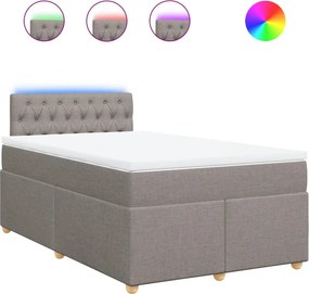 vidaXL Κρεβάτι Boxspring με Στρώμα Taupe 120x200 εκ. Υφασμάτινο