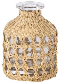 Βάζο Mandy 35629 Φ8,5x11,5cm Natural GloboStar Γυαλί,Bamboo