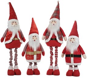 Χριστουγεννιάτικος Άγιος Βασίλης Με Εκτεινόμενα Πόδια 85/130cm Κόκκινο/Λευκό Σε 4 Σχέδια