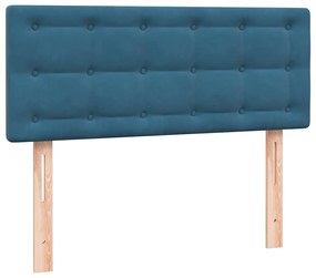 vidaXL Box Spring κρεβάτι με στρώμα σκούρο μπλε 120x220 cm Βελούδινο