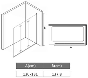 Καμπίνα Μπανιέρας με 3 Πάνελ Πτυσσόμενη 130 x 138 εκ. από ESG