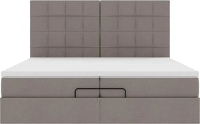 VidaXL Οθωμανικό κρεβάτι με στρώματα & LEDs Taupe 200x200cm ύφασμα