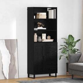 vidaXL Highboard με συρτάρι 2 pcs Μαύρη Οξυά Επεξεργασμένο ξύλο