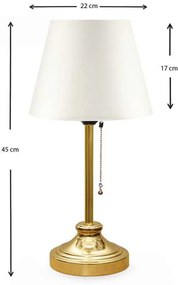 Φωτιστικό επιτραπέζιο Harrison Megapap ύφασμα/μέταλλο/Mdf χρώμα λευκό/χρυσό 22x17x45εκ.