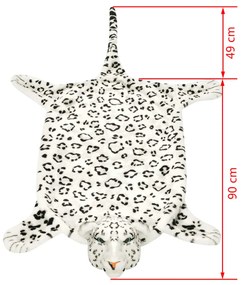 vidaXL Χαλί Λεοπάρδαλη Λευκό 139 εκ. Βελουτέ