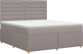 vidaXL Κρεβάτι box spring με στρώμα Taupe 140 x 200 cm Ύφασμα