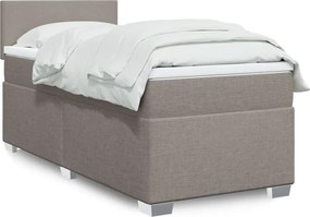 vidaXL Κρεβάτι Boxspring με Στρώμα Taupe 100 x 200 εκ. Υφασμάτινο