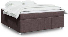 vidaXL Κρεβάτι Boxspring με Στρώμα Σκούρο Καφέ 180x200 εκ Υφασμάτινο