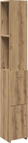 vidaXL Ντουλάπι μπάνιου Δρυς τεχνίτης 25x25x170 cm Κατασκευασμένο ξύλο