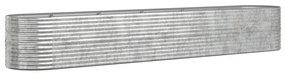 Ζαρντινιέρα Ασημί 440x80x68 εκ. Ατσάλι με Ηλεκτρ. Βαφή Πούδρας - Ασήμι