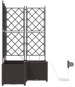 vidaXL Ζαρντινιέρες κήπου Καφέ 80 x 80 x 142 cm Ατσάλι