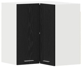vidaXL Γωνιακό Ντουλάπι - Μαύρο Δρυς - 57x57x60 εκ. - Κατασκευασμένο από Επεξεργασμένο Ξύλο