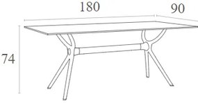 Τραπέζι Air 180Χ90Εκ. White Laminate 12Mm
