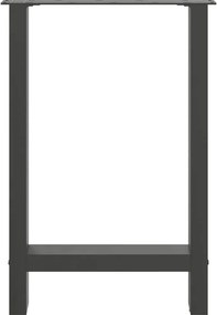 vidaXL Πόδια Τραπεζαρίας Ανθρακί 2 τεμ. 60x(72-73) εκ. Ατσάλι