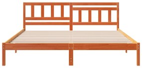 vidaXL Σκελετός Κρεβατιού Καφέ κεριού 150 x 200 cm Μασίφ ξύλο πεύκου
