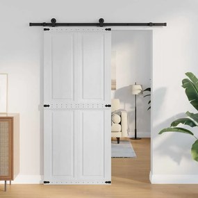 vidaXL Πόρτα αχυρώνα Corona Λευκό 90 x 210 cm Μασίφ Ξύλο Πεύκου