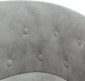 vidaXL Πολυθρόνα Μπάρελ Ανοιχτό Γκρι Βελούδινη