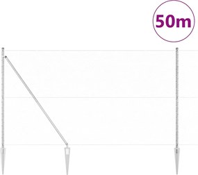 vidaXL Στύλος Περιφράξεων Ασημί 50 x 1,5 μ. (25 mm πλέγμα) Ατσάλι