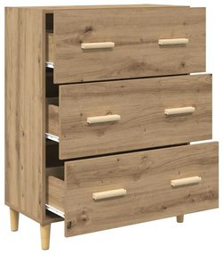 vidaXL Πλαϊνό γραφείο artisan δρυς 34 x 69.5 x 90 εκ