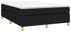 vidaXL Κρεβάτι Boxspring με Στρώμα Μαύρο 140x190 εκ. Υφασμάτινο