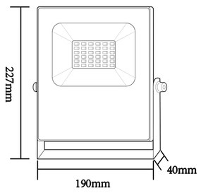 BLACK LED SMD FLOOD LUMINAIRE IP66 30W RGBW 230V