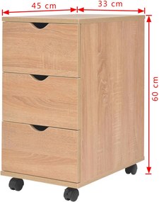 vidaXL Συρταριέρα Χρώμα Δρυός 33 x 45 x 60 εκ.