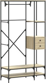 vidaXL Κρεμάστρα Ρούχων με Ράφια Sonoma Δρυς από Επεξεργασμένο Ξύλο