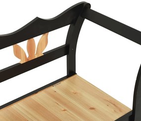 vidaXL Πάγκος Μαύρος 107 x 45 x 75,5 εκ. από Μασίφ Ξύλο Ελάτης