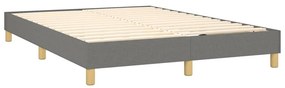 vidaXL Κρεβάτι Boxspring με Στρώμα &amp; LED Σκ.Γκρι 140x200 εκ Υφασμάτινο