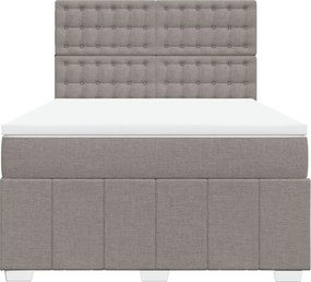 vidaXL Κρεβάτι Boxspring με Στρώμα Taupe 160x200 εκ. Υφασμάτινο