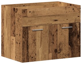 vidaXL Σετ Άλλο Καφέ, Λευκό 60 x 38.5 x 46 cm Στερεό ξύλο, Κεραμικό