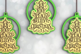 Intra απο ξύλο plywood 3mm-4mm πάχος Χριστουγεννιάτικο Στολίδι | | Λέιζερ | Χαρά Δίασταση 8x8 cm INTRAFABR-85487513