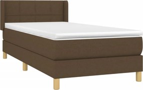 vidaXL Κρεβάτι Boxspring με Στρώμα Σκούρο Καφέ 80x200 εκ. Υφασμάτινο