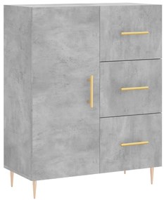 vidaXL Ντουλάπι Γκρι Σκυροδέματος 69,5x34x180 εκ. Επεξεργασμένο Ξύλο